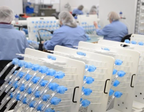 A group of people working in a factory